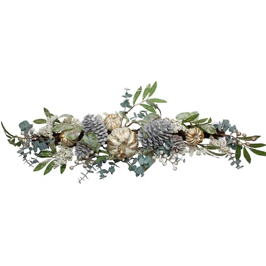 3ft. Neutral Pumpkin & Pine Cones Fall Harvest Swag